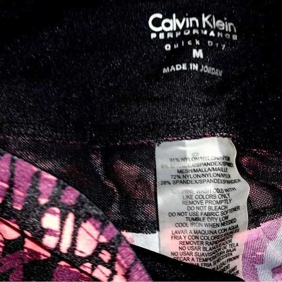 CALVIN KLEIN Performance Quick Dry Nylon Spandex Leggings with Lace Medium - Picture 7 of 8